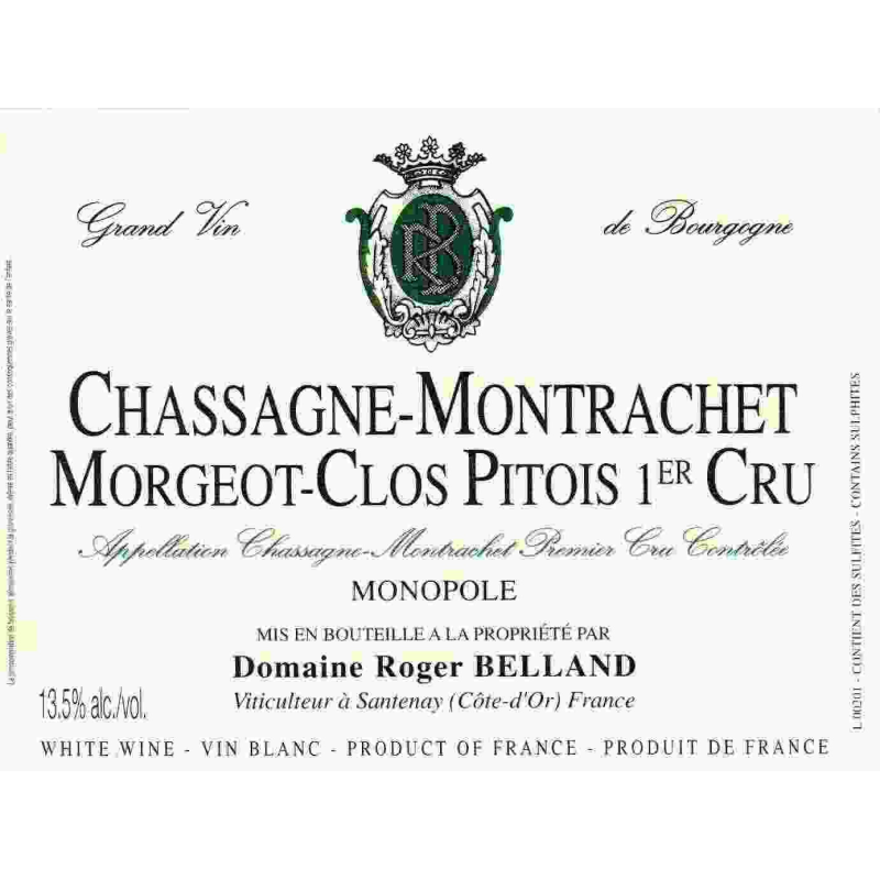 CHASSAGNE-MONTRACHET CLOS PITOIS 1ER CRU (Monopole du Domaine) 2023